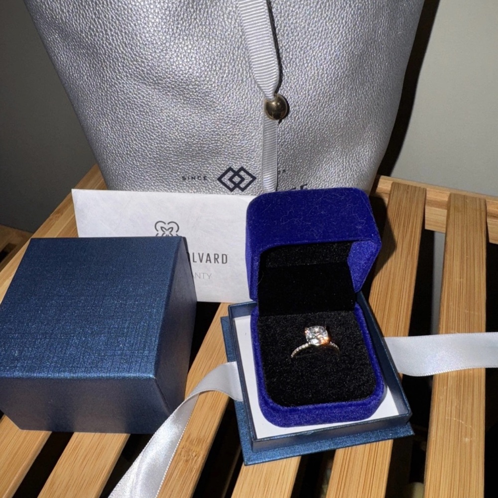3 Carat Moissanite Cushion Cut Engagement Ring 4 Prong 14k Yellow Gold Size 6